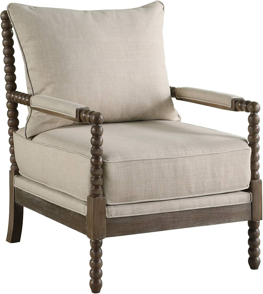 Coaster Home Furnishings Cushion Back Oatmeal and Natural Accent Chair 29.5"D x 34"W x 38"H | Amazon (US)