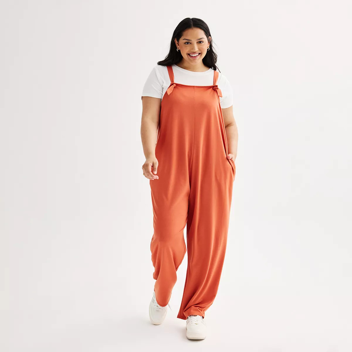 Juniors' Plus Size Live To Be Spoiled Wide Leg Jumpsuit With Tee | Kohl's