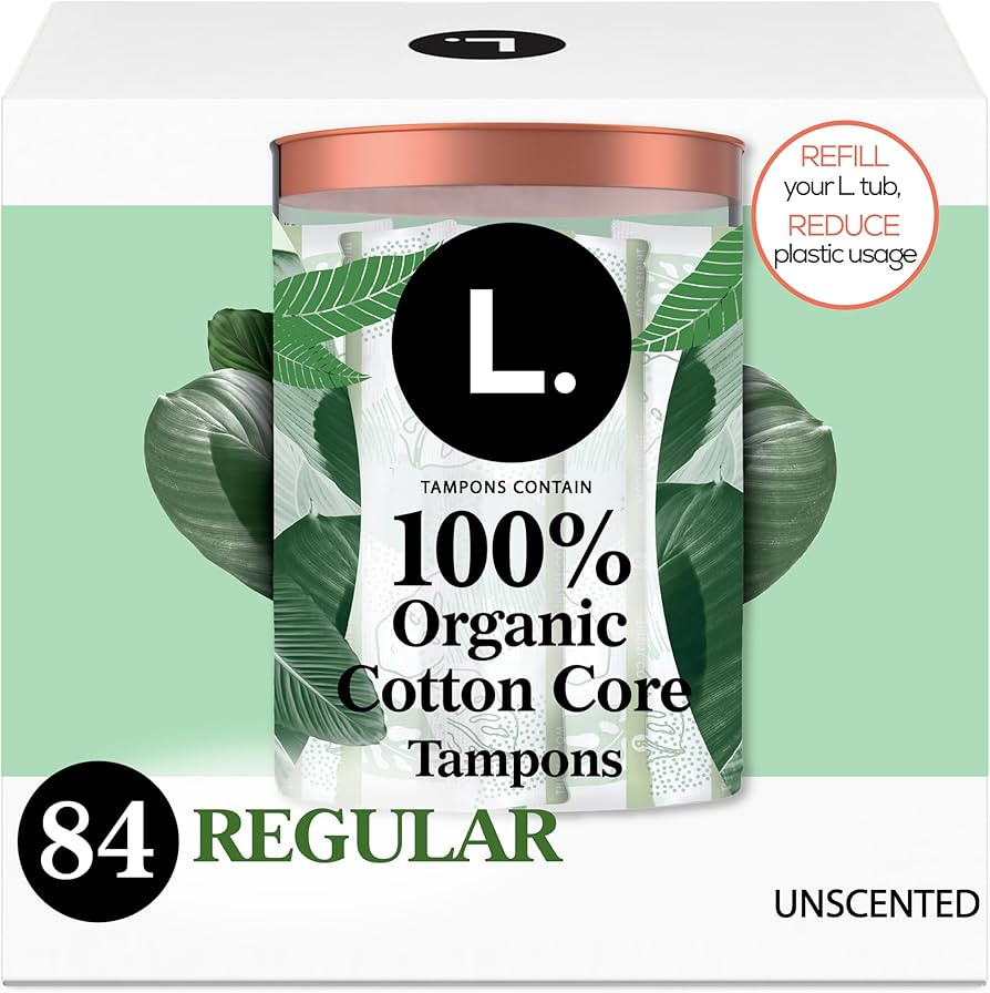 L. Cotton Tampons Regular Absorbency, Free from Chlorine Bleaching, Pesticides, Fragrances, or Dy... | Amazon (US)