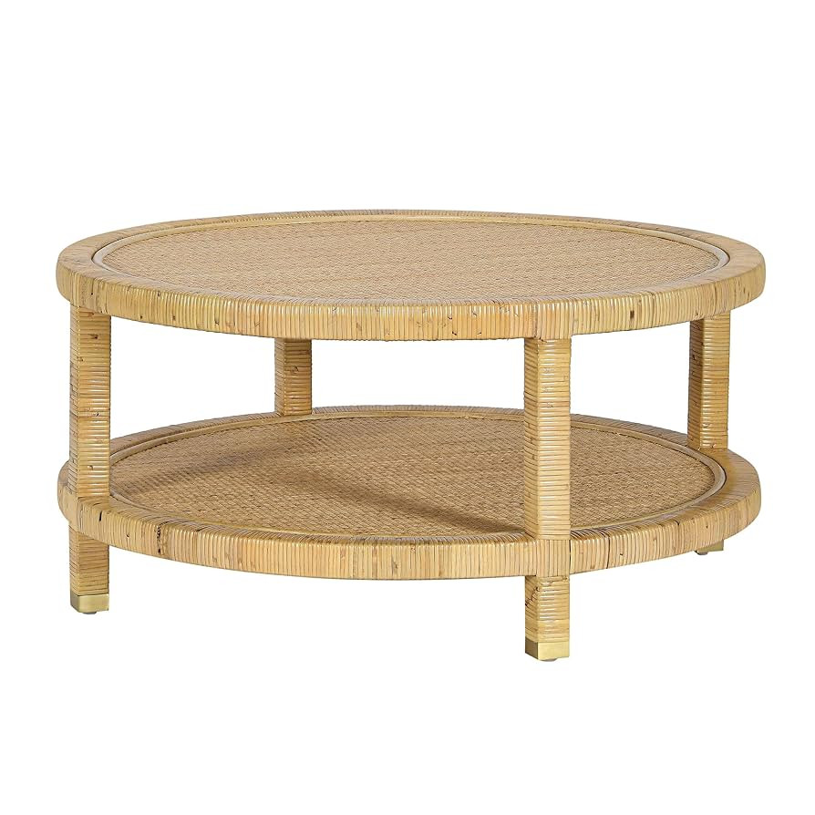 Tov Furniture Amara Natural Rattan Coffee Table | Amazon (US)