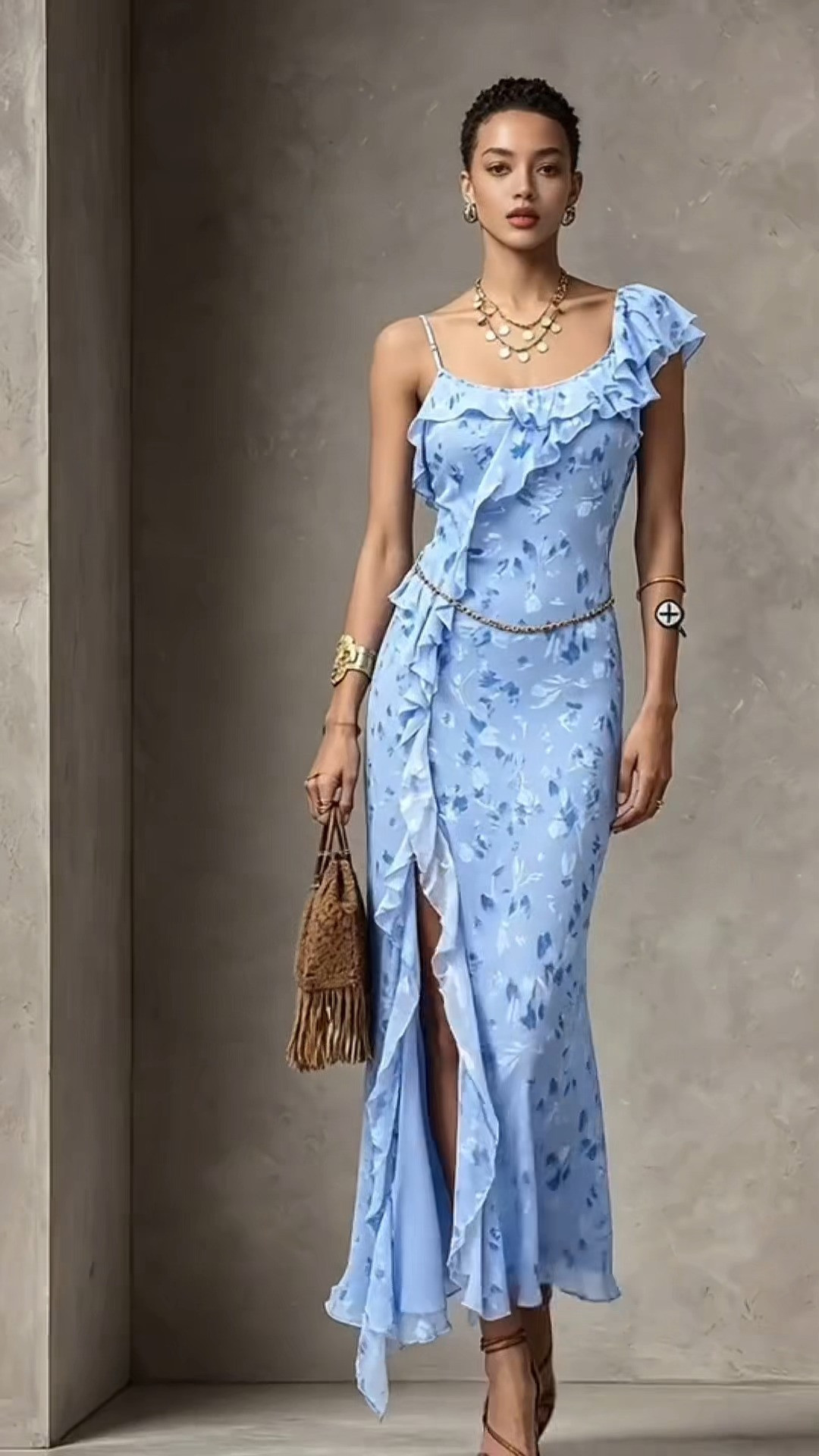Light Blue Floral Ruffle Slit Maxi Dress
#FloralMaxiDress #SlitDress #WeddingGuestDress #SummerFormal #ChiffonDress 
 

 #LTKootd #LTKOver40 #LTKWedding