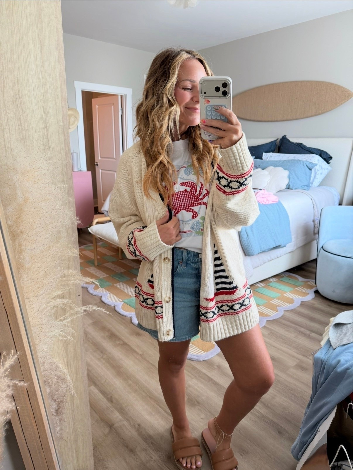 🇺🇸❤️ This crab graphic tee + oversized knit cardigan is the cutest layering combo for chilly beach mornings, coastal vacations, lake weekends, and late summer nights. Paired with a denim mini skirt and comfy neutral slides for an easy outfit you’ll wear on repeat.

coastal style, crab graphic tee, oversized cardigan, summer layering

#LTKPetite #LTKgrwm #LTKootd