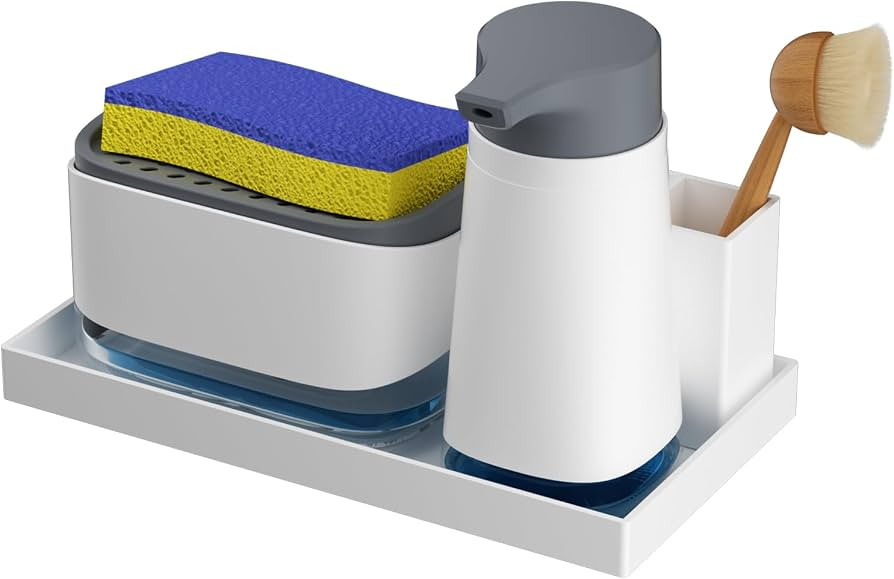 Amazon.com: SUBEKYU Soap Dispenser for Kitchen Sink, Kitchen Hand and Dish Soap Dispenser Set wit... | Amazon (US)