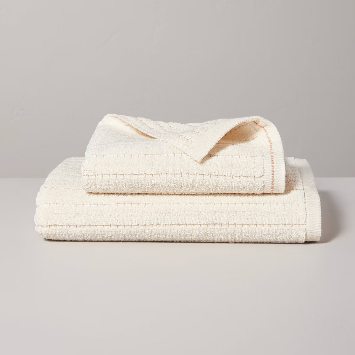 Hidden Stripe Terry Bath Towels Natural/Honey - Hearth & Hand™ with Magnolia | Target