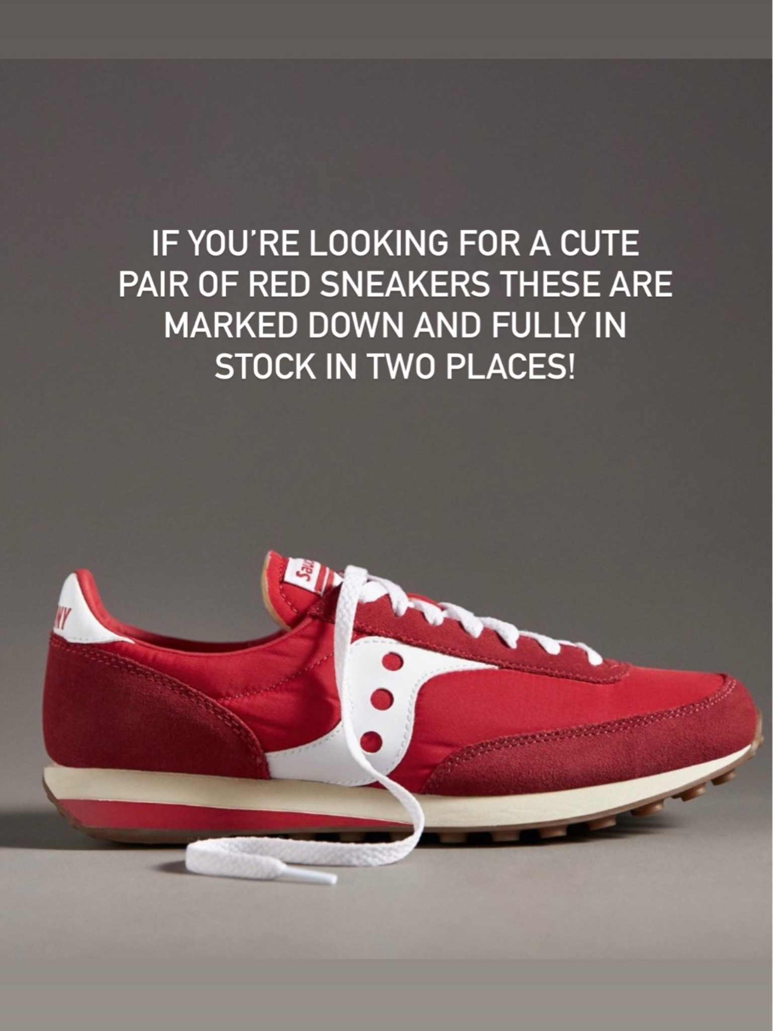 Saucing Red Retro Sneaker on markdown! 🤗