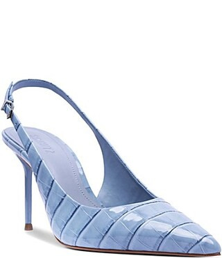 Schutz Paola Patent Leather Crocodile Embossed Slingback Pumps - 6.5 | Dillard's