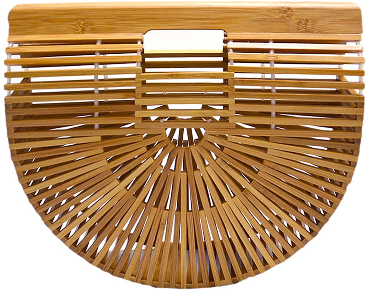 Miuco Womens Bamboo Handbag Handmade Large Tote Bag | Amazon (US)