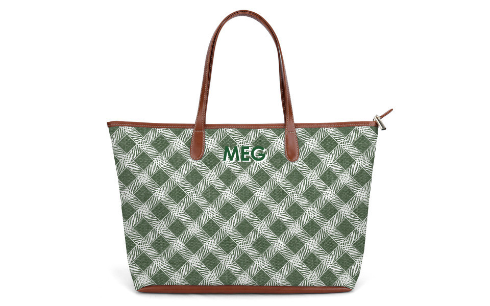 St. Anne Zippered Tote - Printed Monogram $220 | Barrington Gifts