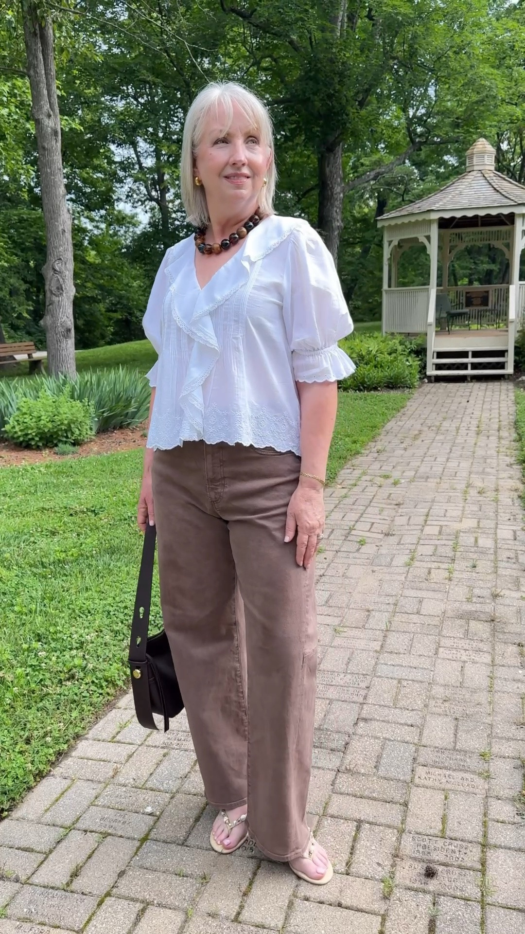 This Madewell top is so flattering and so light weight. It washes well and just needs to be line dried and a quick steam.

#LTKgrwm #LTKMidsize #LTKOver40