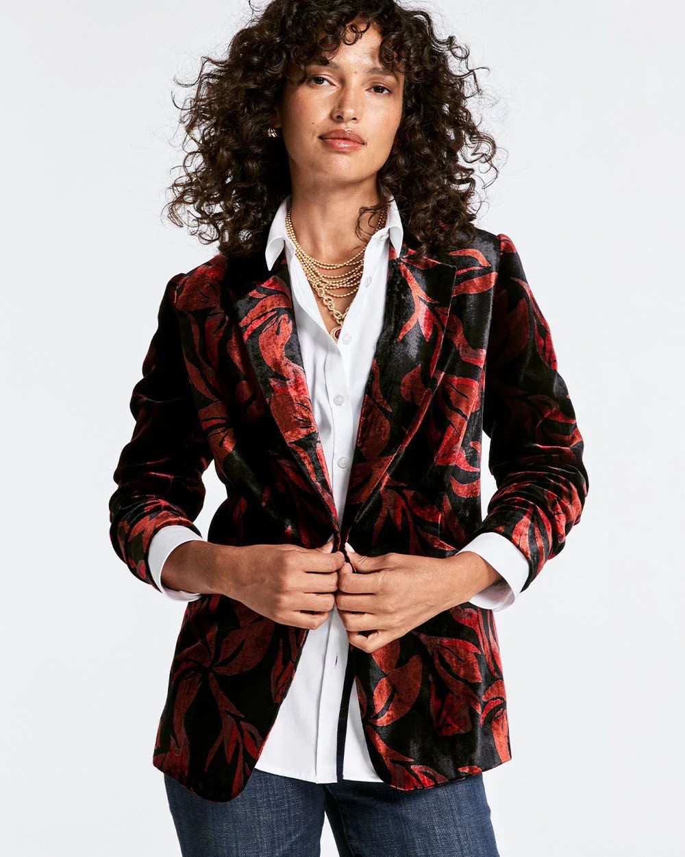 Velvet Printed Blazer | Chico's