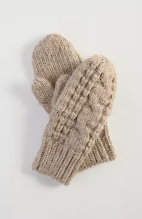 Waffle-Textured Knit Mittens | J. Jill