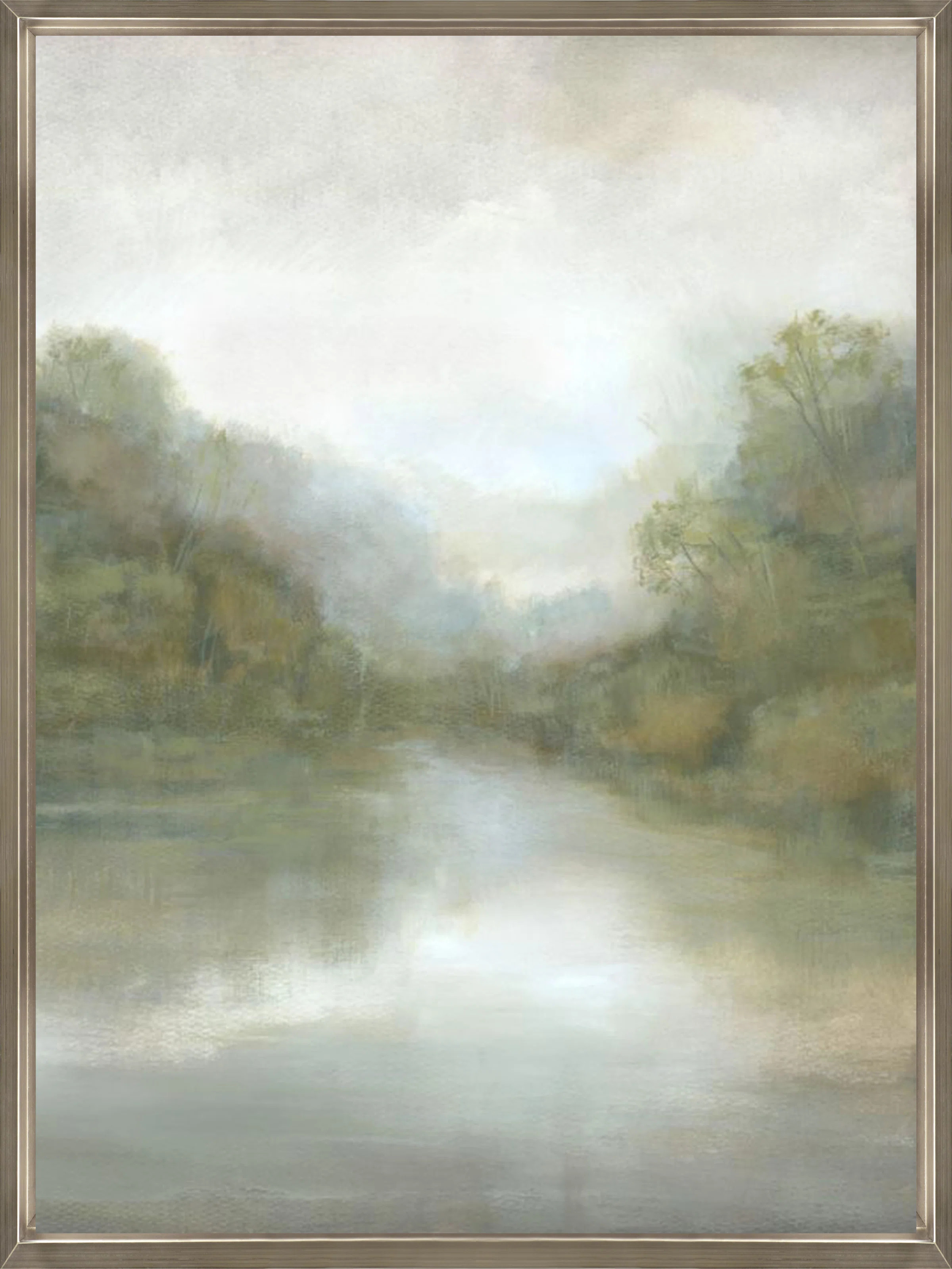Chelsea Art Studio Lakeside Reflection III by Jacob Lincoln - Floater Frame Painting on Canvas & ... | Perigold