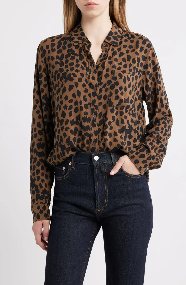 Josephine Leopard Print Button-Up Shirt | Nordstrom