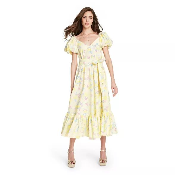 Women's Inés Puff Sleeve Dress - LoveShackFancy for Target (Regular & Plus) Light Yellow | Target