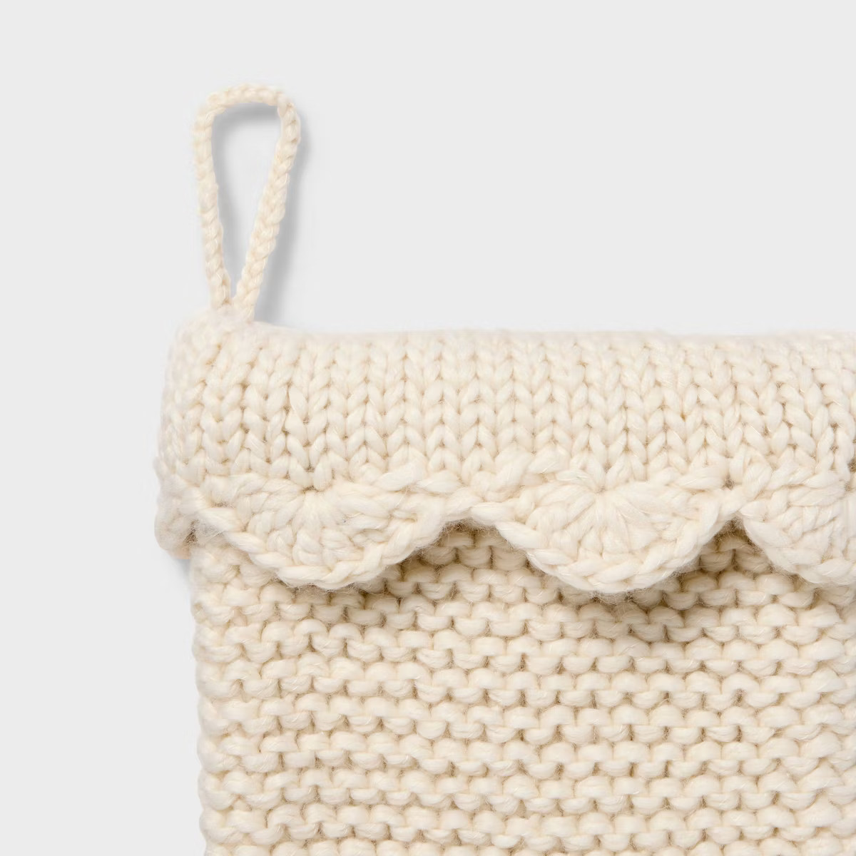 Knit Stocking with Scallop Trim Cream - Threshold™ designed with Studio McGee | Target