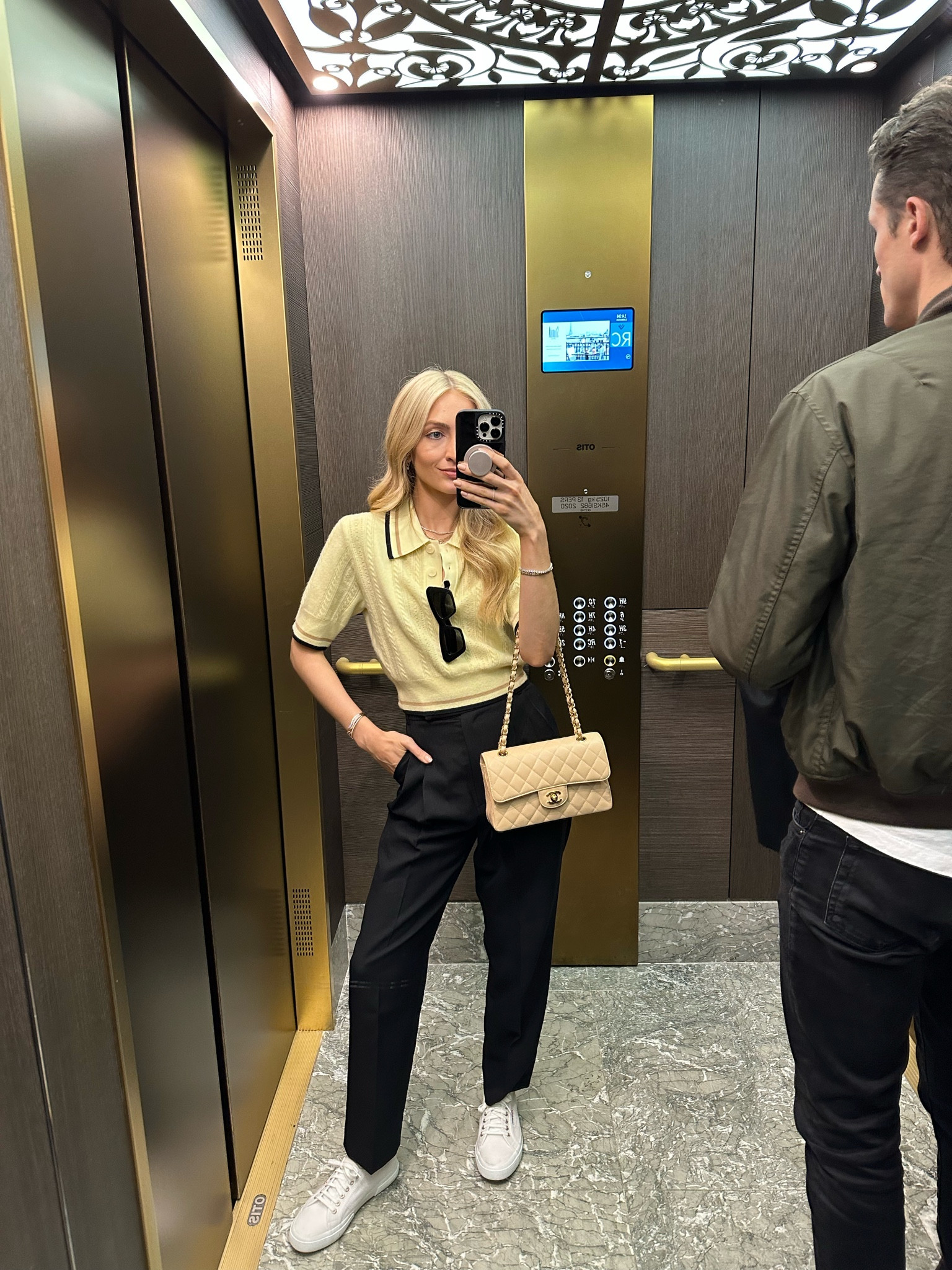 Favorite casual-smart Paris look with a knit polo top (on sale!) and these black trousers which are SO high quality given the price - really happy with that purchase. Paired with simple white sneakers since we walked all over! 

Sizes worn here:
Top XS (true to size)
Pants XS (true to size)

#LTKworkwear #LTKSeasonal #LTKstyletip