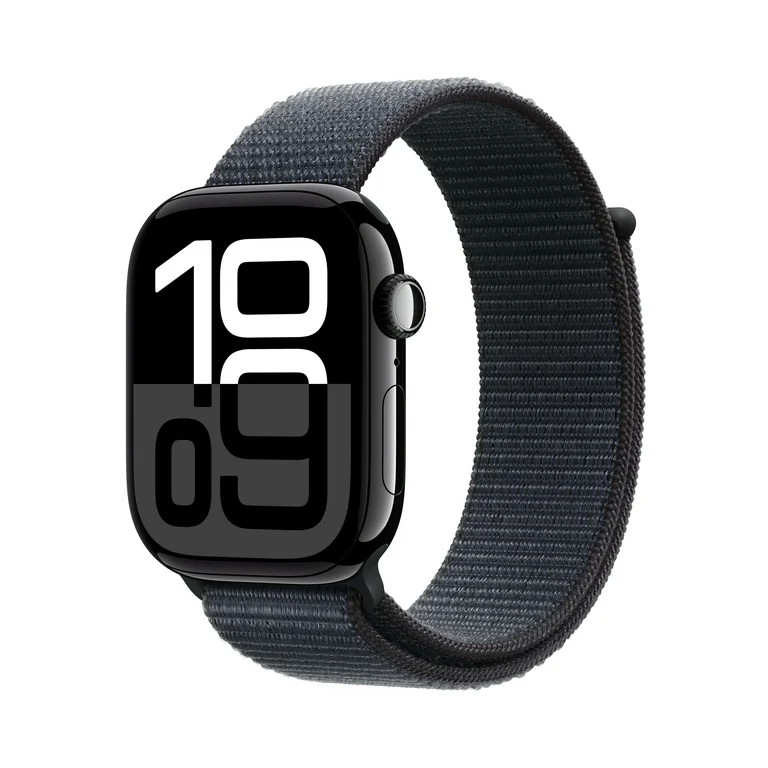 Apple Watch Series 10 GPS 46mm Jet Black Aluminum Case with Ink Sport Loop | Walmart (US)