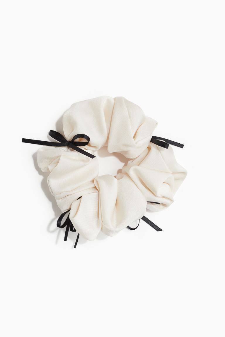 Bow-decorated Scrunchie - Cream - Ladies | H&M US | H&M (US + CA)