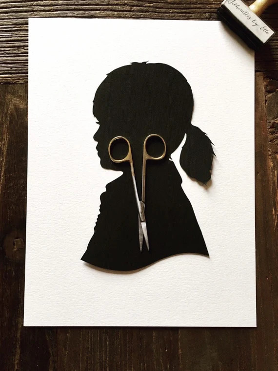 Custom Hand Cut Silhouette Portrait Art  Unique Custom - Etsy | Etsy (US)