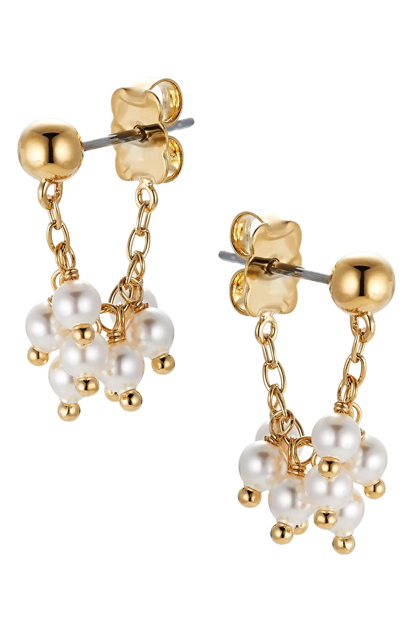 Nadri La Vie Imitation Pearl Shaky Front/Back Earrings | Nordstrom | Nordstrom