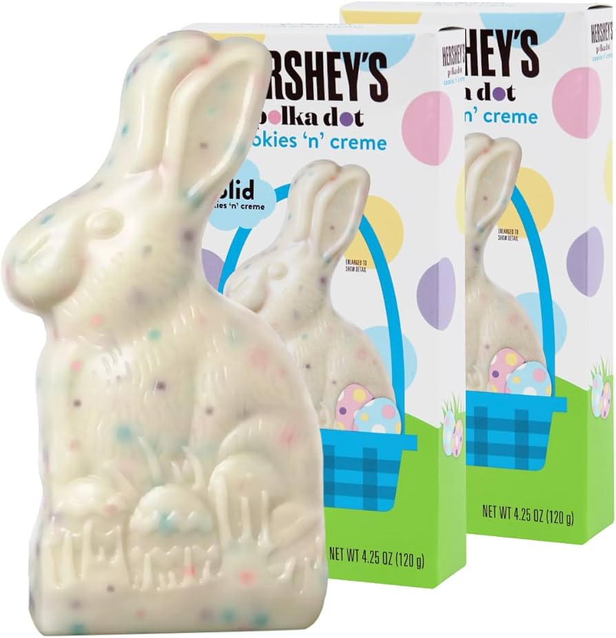 Cookies ‘n’ Creme Polka Dot Bunny Easter Chocolate Candy for Basket Stuffers and Spare Time I... | Amazon (US)