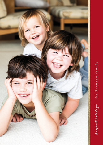 "Sideline" - Customizable Foil-pressed Holiday Petite Cards in Red by Jessica Williams. | Minted