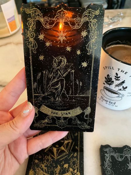 Resin tarot cards and my Suriel mug make me happy ☕️🔮✨