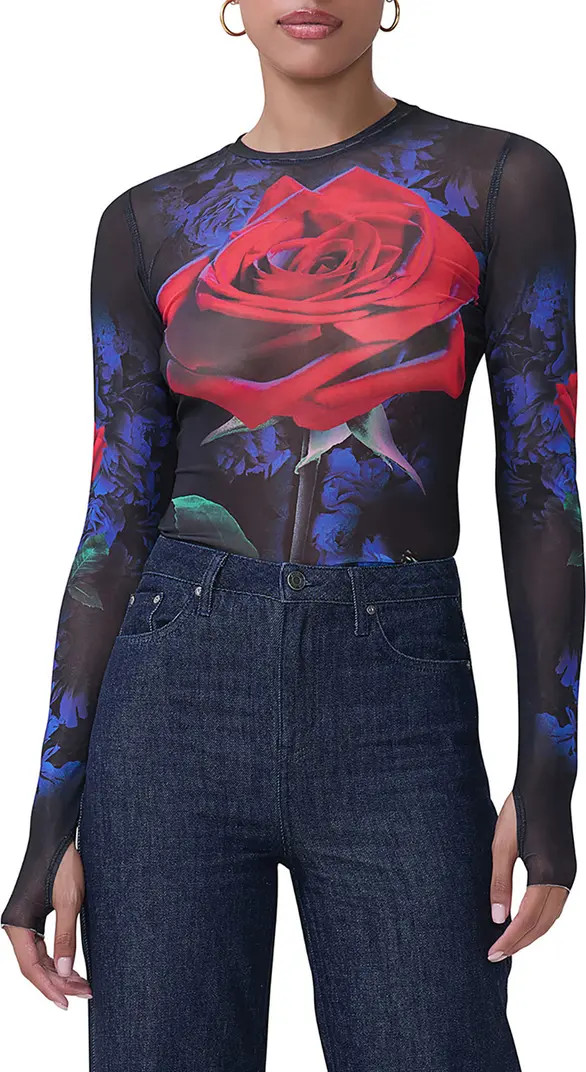 Kaylee Printed Mesh Top | Nordstrom