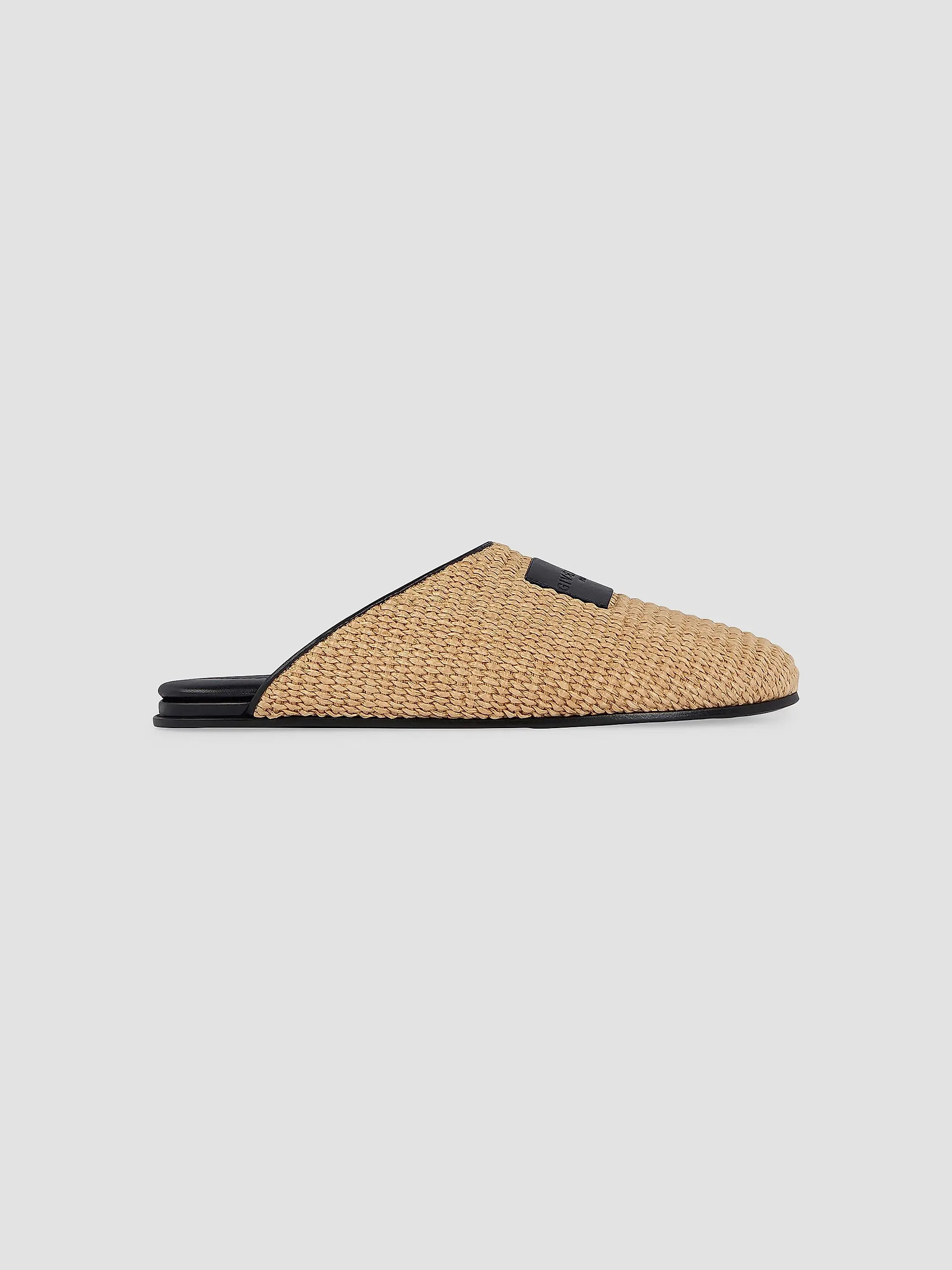 Label Raffia-Effect Flat Mules | Saks Fifth Avenue