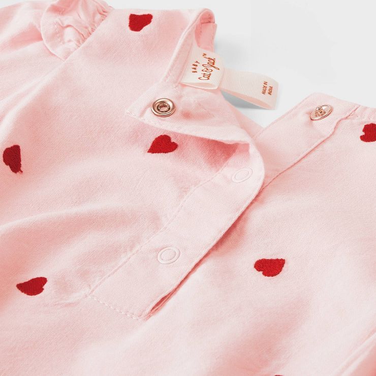 Baby Girls' Embroidered Romper - Cat & Jack™ Light Pink | Target