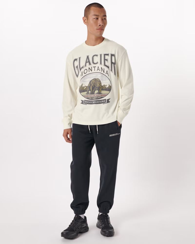 Men's Long-Sleeve Yellowstone Park Graphic Tee | Men's Tops | Abercrombie.com | Abercrombie & Fitch (US)