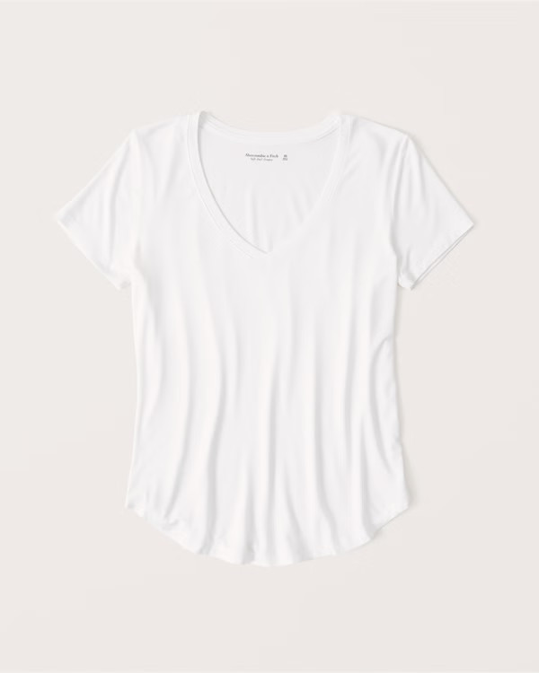 Women's Drapey V-Neck Tee | Women's Up to 40% Off Select Styles | Abercrombie.com | Abercrombie & Fitch (US)