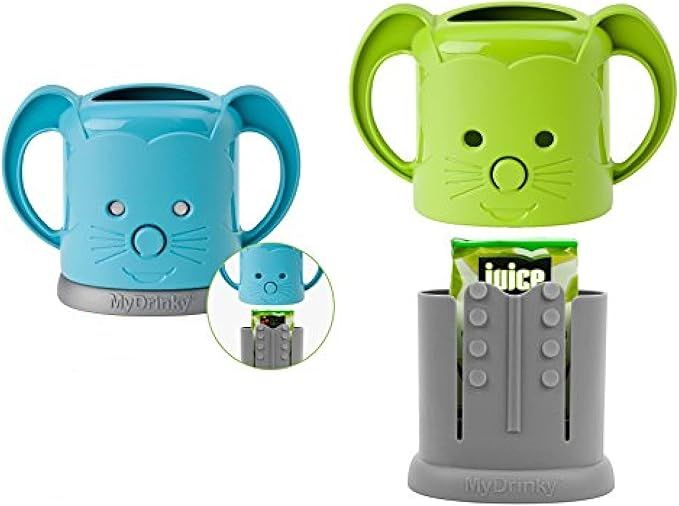 MyDrinky - The Adjustable Juice Box Holder 2 Pack (Lime/Aqua) | Amazon (US)