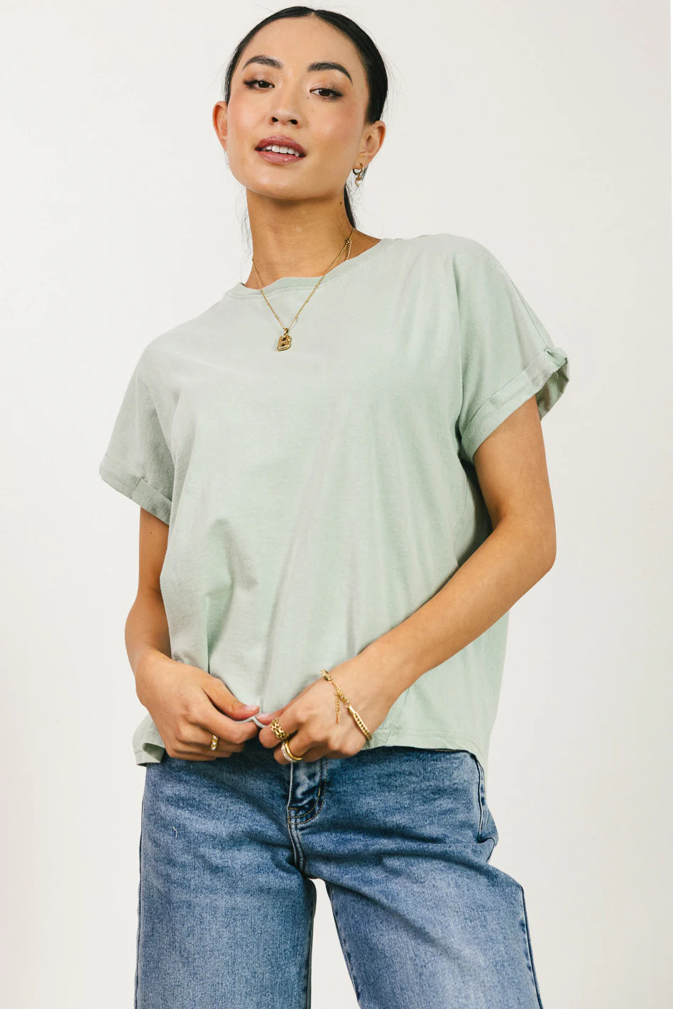 Khloe Knit Top in Sage | Böhme US