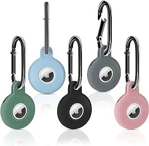 5 Pack Airtag Holder Air Tag Silicone Case with Keychain, Anti-Scratch Airtag Keychain for Apple ... | Amazon (US)