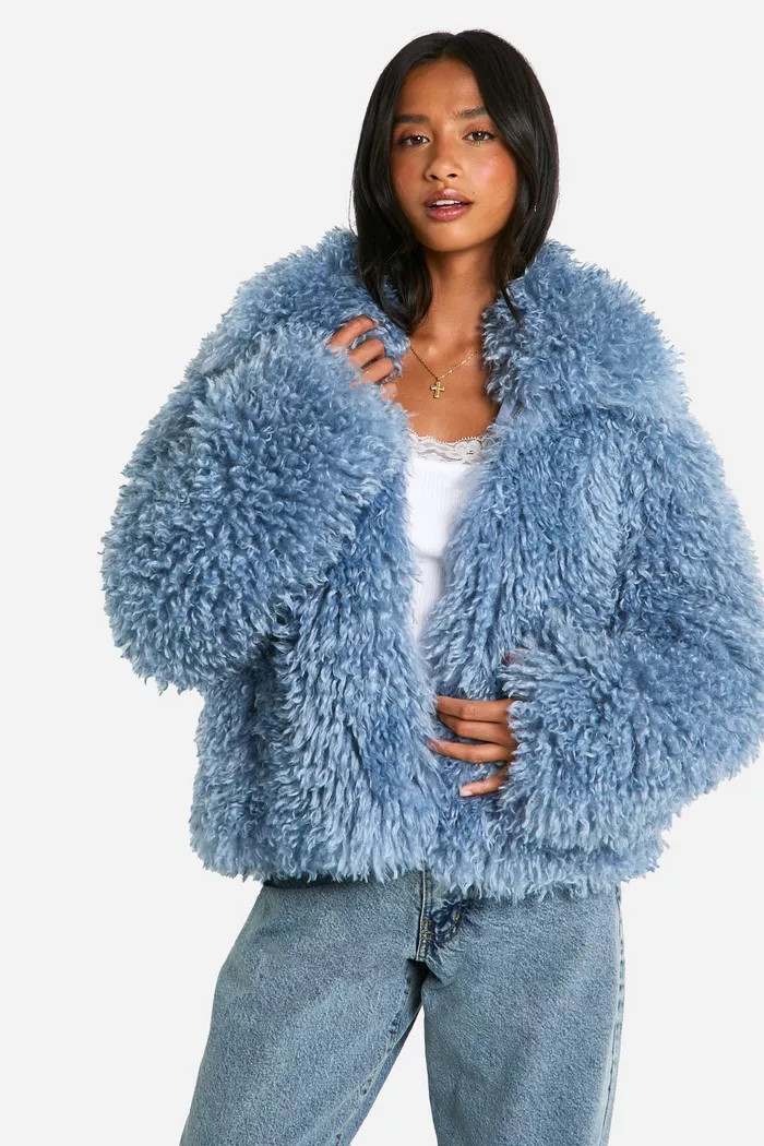 Petite Shaggy Faux Fur Coat | boohoo (US & Canada)