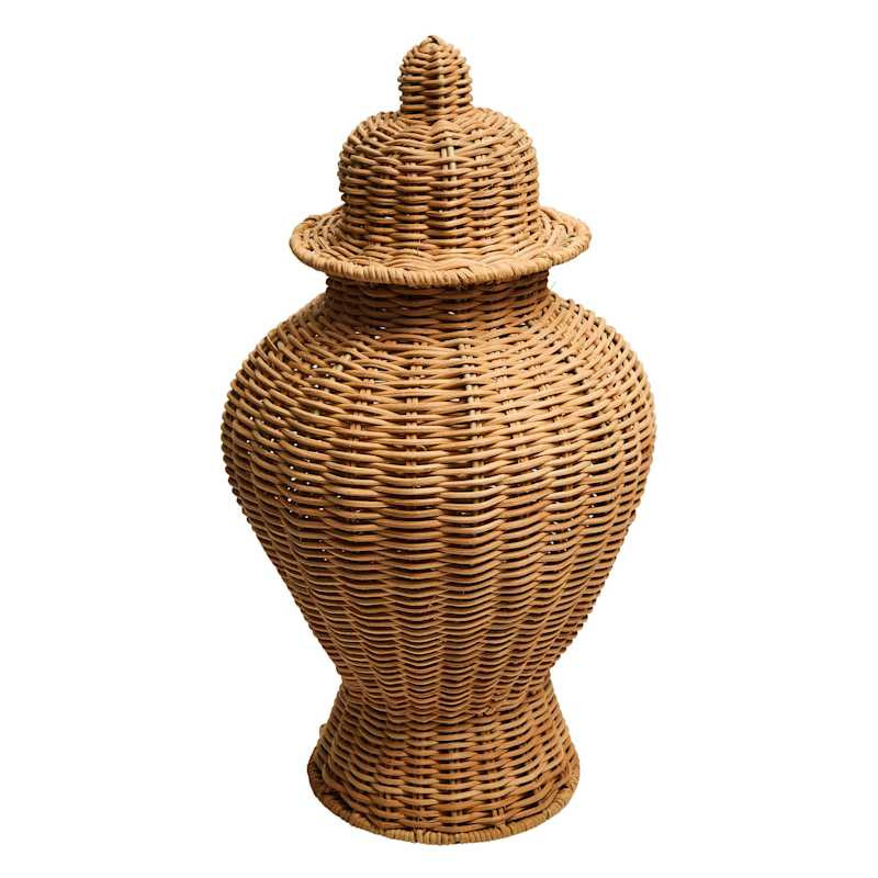 Natural Rattan Ginger Jar, 14" | At Home