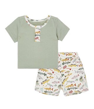 Magnetic Me Baby Boys Reel Good Time Short Sleeve Henley & Printed Pull-on Shorts 2-Piece Set | D... | Dillard's