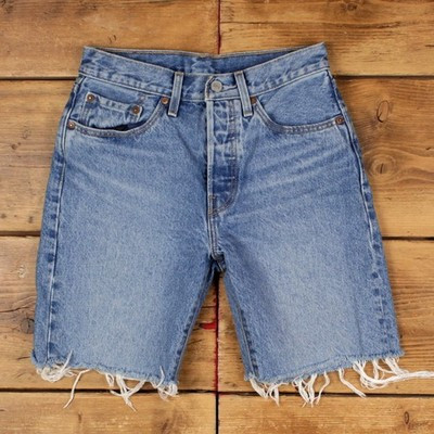 Vintage Levi's Denim Shorts 26 Levis 501 Raw Hem Jorts Womens Stonewash Blue | eBay UK