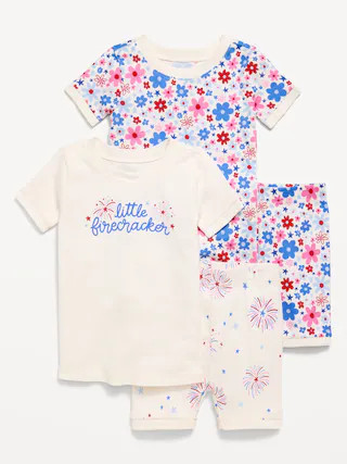 Printed Snug-Fit Pajama 4-Piece for Toddler & Baby | Old Navy (US)