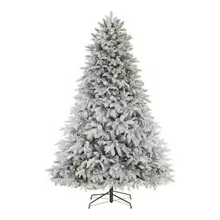 Home Accents Holiday 7.5 ft Mixed Pine Flocked LED Christmas Tree 2397120HDC - The Home Depot | The Home Depot