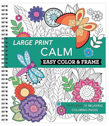 Large Print Easy Color & Frame - Calm (Stress Free Coloring Book) | Amazon (US)