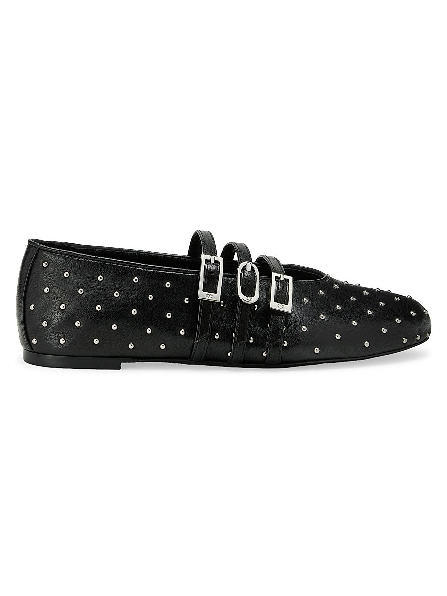 Women's Sostud Studded Leather Mary Janes - Black - Size 9.5 | Saks Fifth Avenue