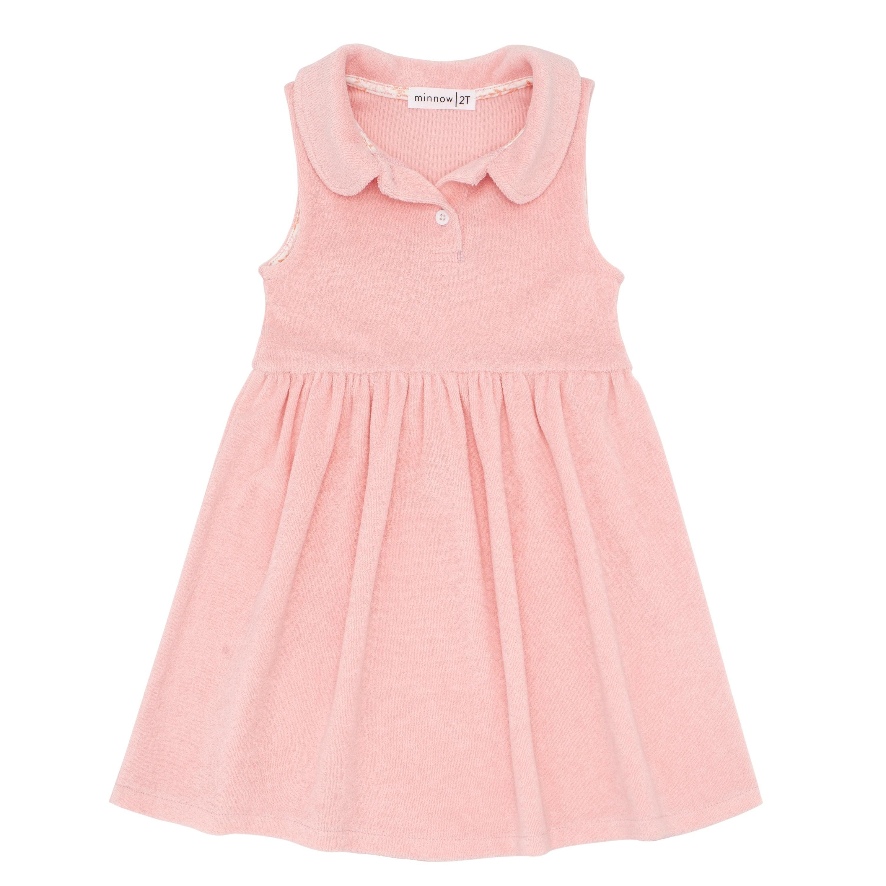 girls conch pink french terry tennis dress | minnow