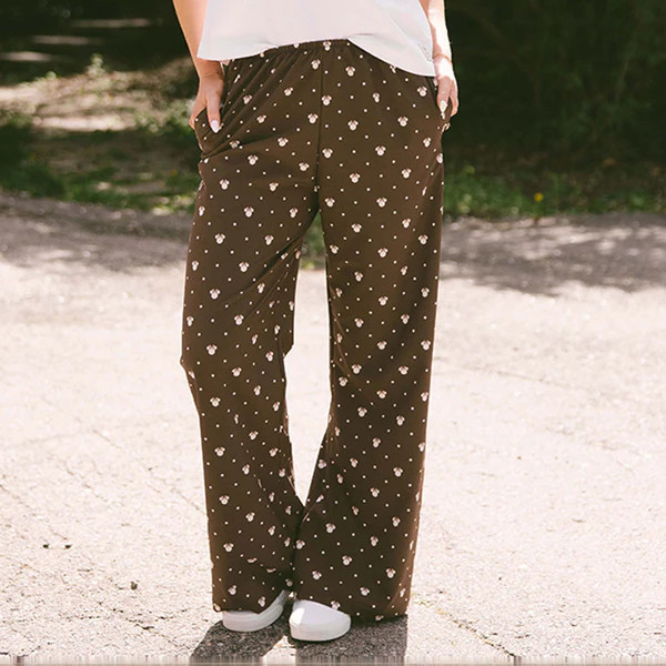 Disney Slip On Trouser, Cream Cocoa Dot | Albion Fit