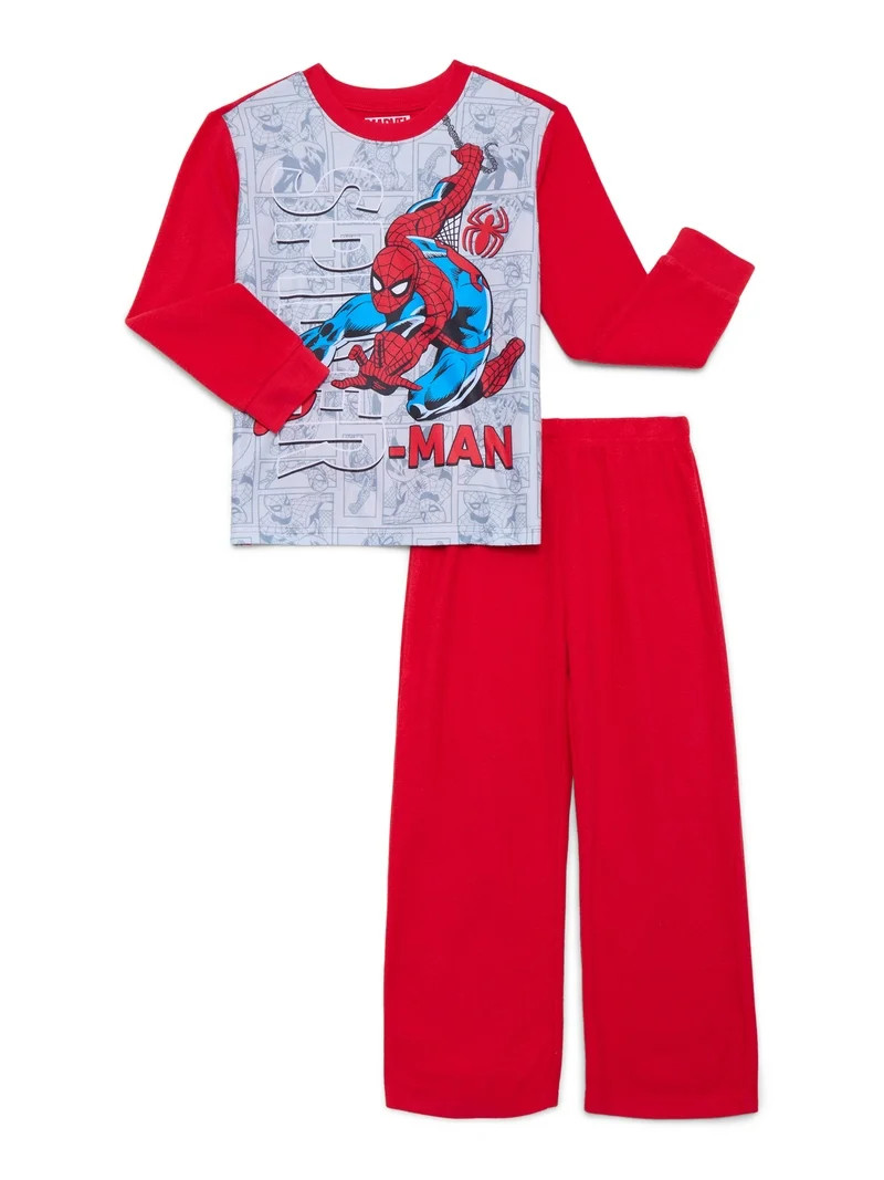 Marvel Spider-Man Boys Long Sleeve Top and Pants, 2-Piece Pajama Set, Sizes 4-12 | Walmart (US)