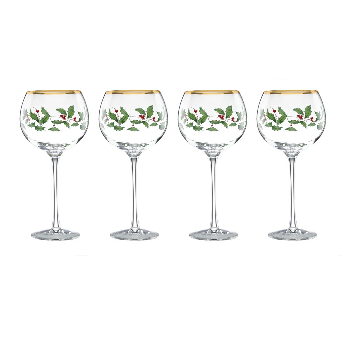 Holiday Balloon 16 oz. Red Wine Glass (Set of 4) | Wayfair North America