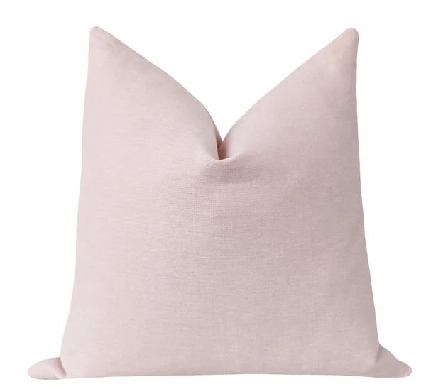 Alyssa Blush Pink Linen Pillow | Land of Pillows