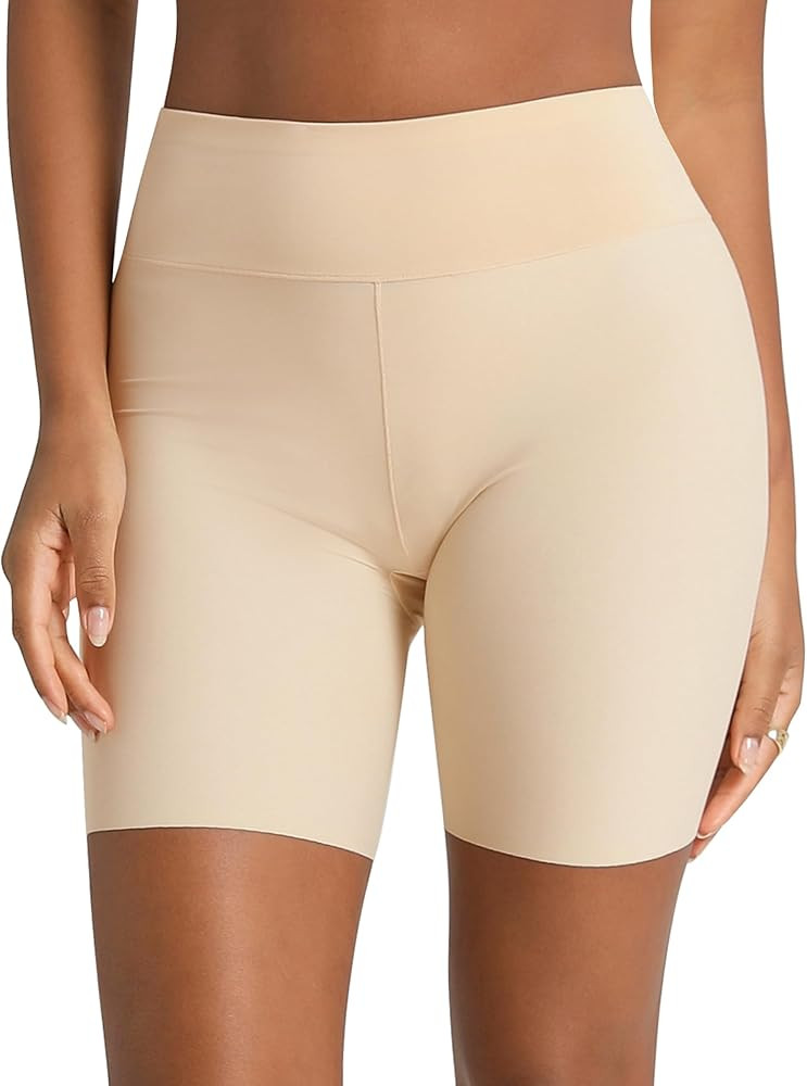 Slip Shorts for Under Dresses Women, Cooling Anti Chafing Seamless Mid Thigh Under Skirt Smooth B... | Amazon (US)