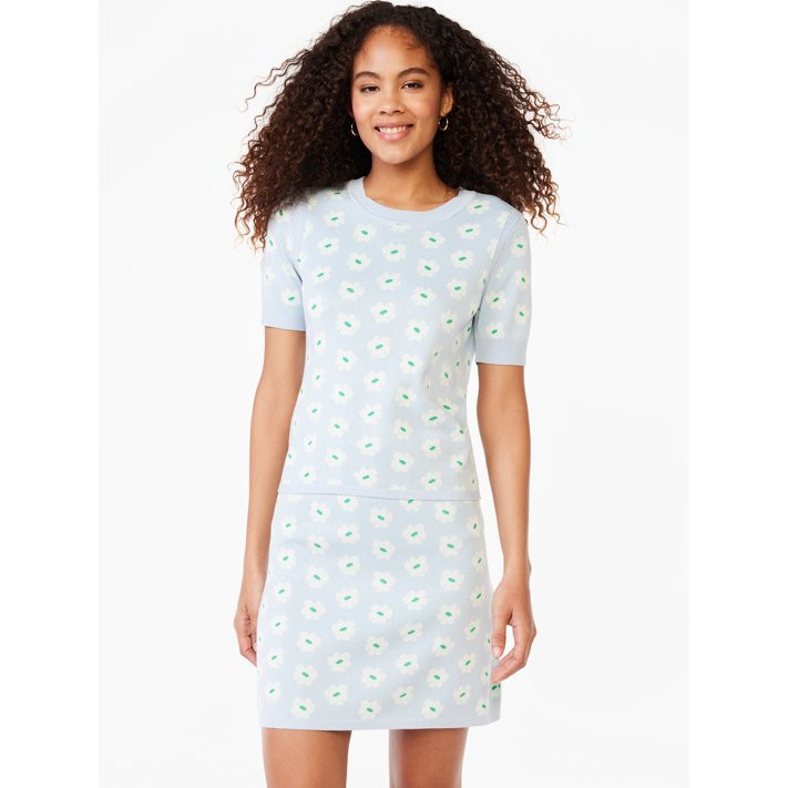 Free Assembly Women's Sweater T-Shirt with Short Sleeves, Lightweight, Sizes XS-XL | Walmart (US)